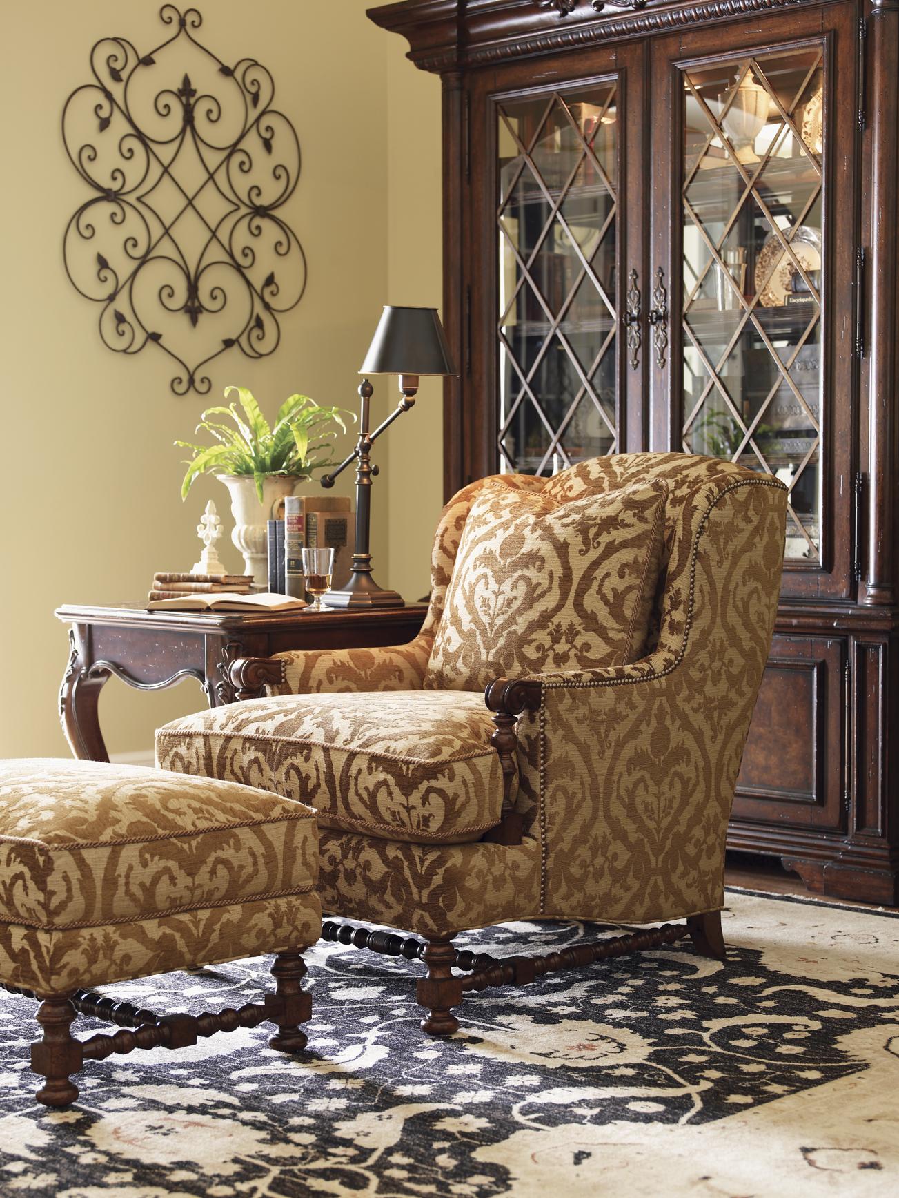 Lexington Lexington Upholstery Bradbury Chair with Wing Back and Turned